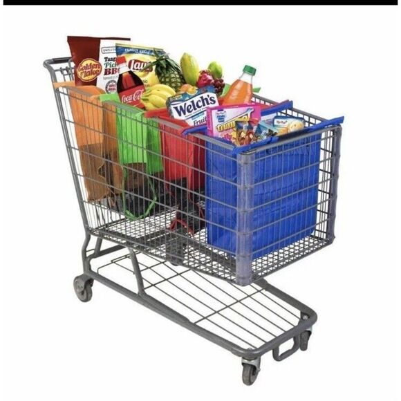 Reusable Trolley Shopping Cart Bags Grocery Organizer for Trolley Shopping Carts - Picture 5 of 9